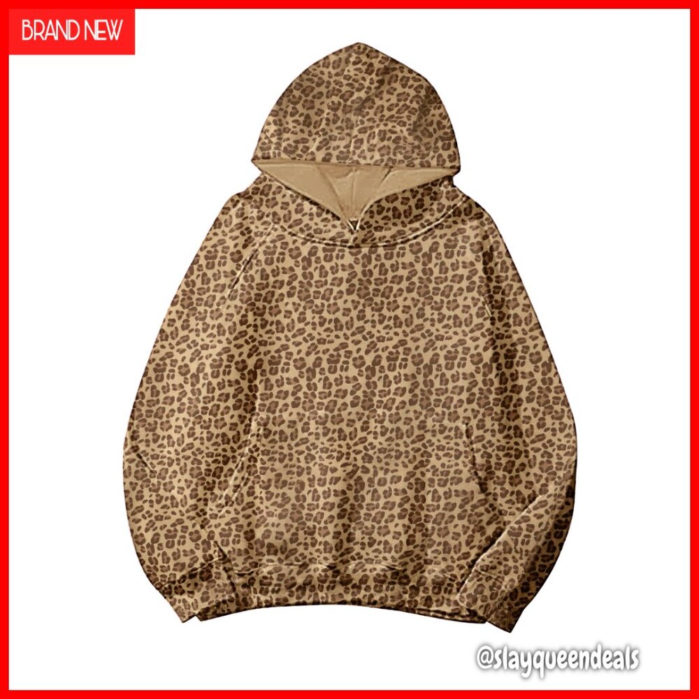 Oversized Fleece Hoodie with Kangaroo Pocket Drop Shoulder Pullover
